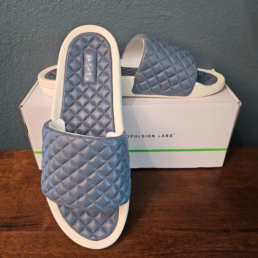 APL Men's Lusso Slides Sandal ATHLETIC PROPULSION LABS Slate/Pristine Sz 11